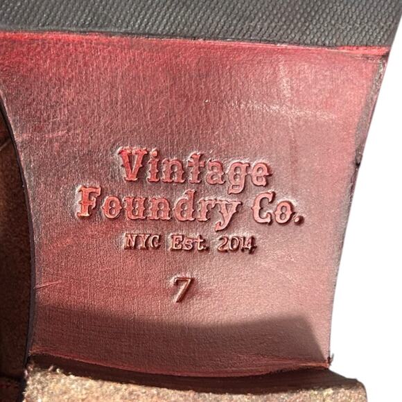 Vintage Foundry Co. Women's Miriam Suede Moto Boot Women's Size 7 Red - Picture 8 of 8